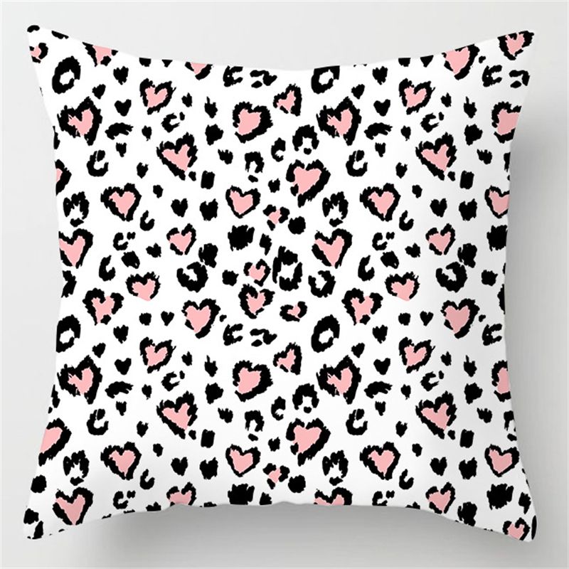 45x45cm INS Pink Feather Pillowcase Soft Pillow Case Pink Flowers Print Cushion Cover Car Cushion Cases Polyester Pillow Covers