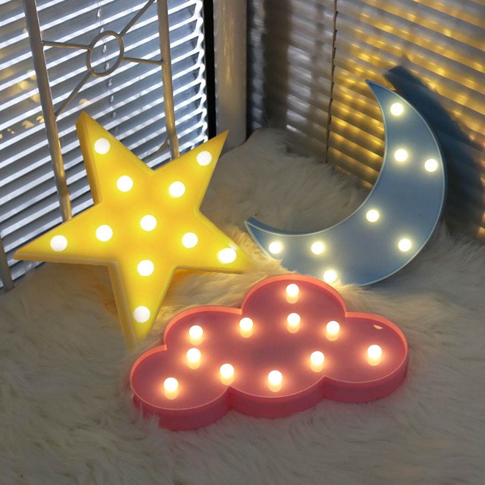 Nordic Kids Room Decor LED 3D Light Cloud Star Moon Night Light For Baby Kids Gift Toy Children Bedroom Indoor Lighting