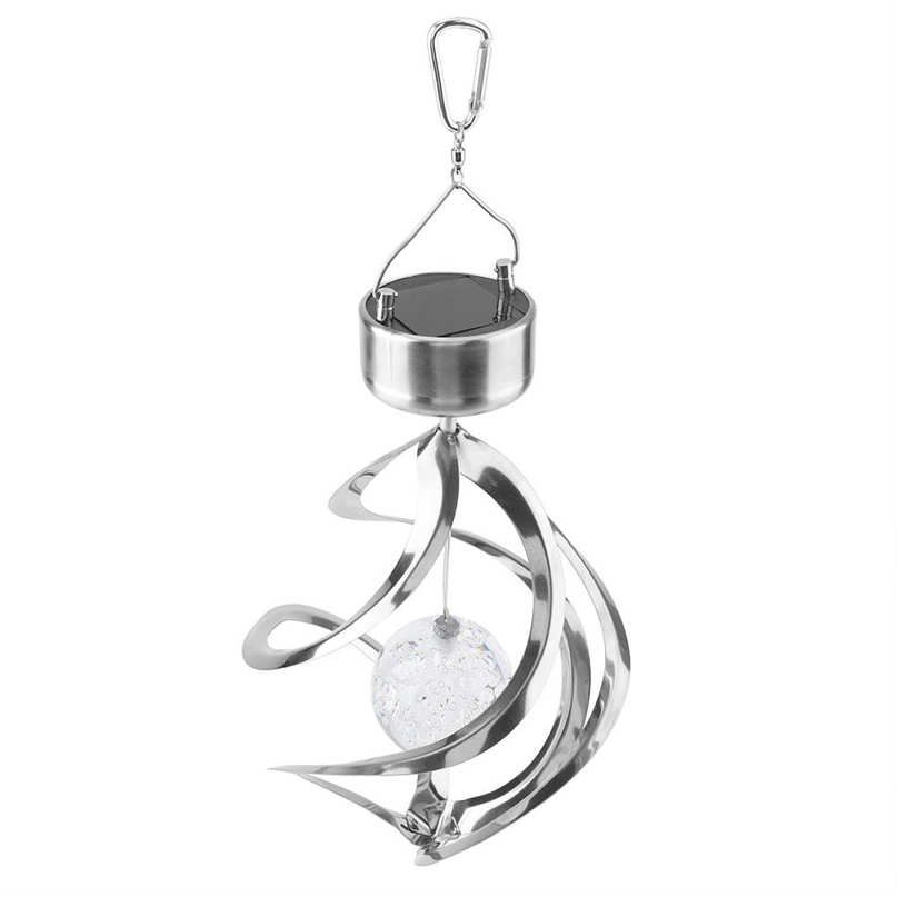 Solar Powered Wind Chime Light LED Hanging Spinner Lamp Color Changing Garden UK