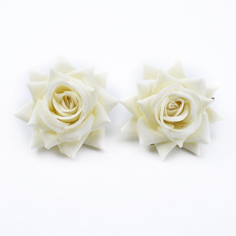 5pcs 7CM Flannel roses Flower Wall Explosion home decoration accessories wedding scrapbooking gifts Artificial flowers wholesale