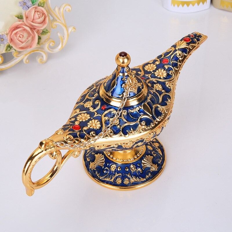 Aladdin magic lamp, retro european craft, home lamp, club decoration, zinc alloy creative craft, lamp for wishing