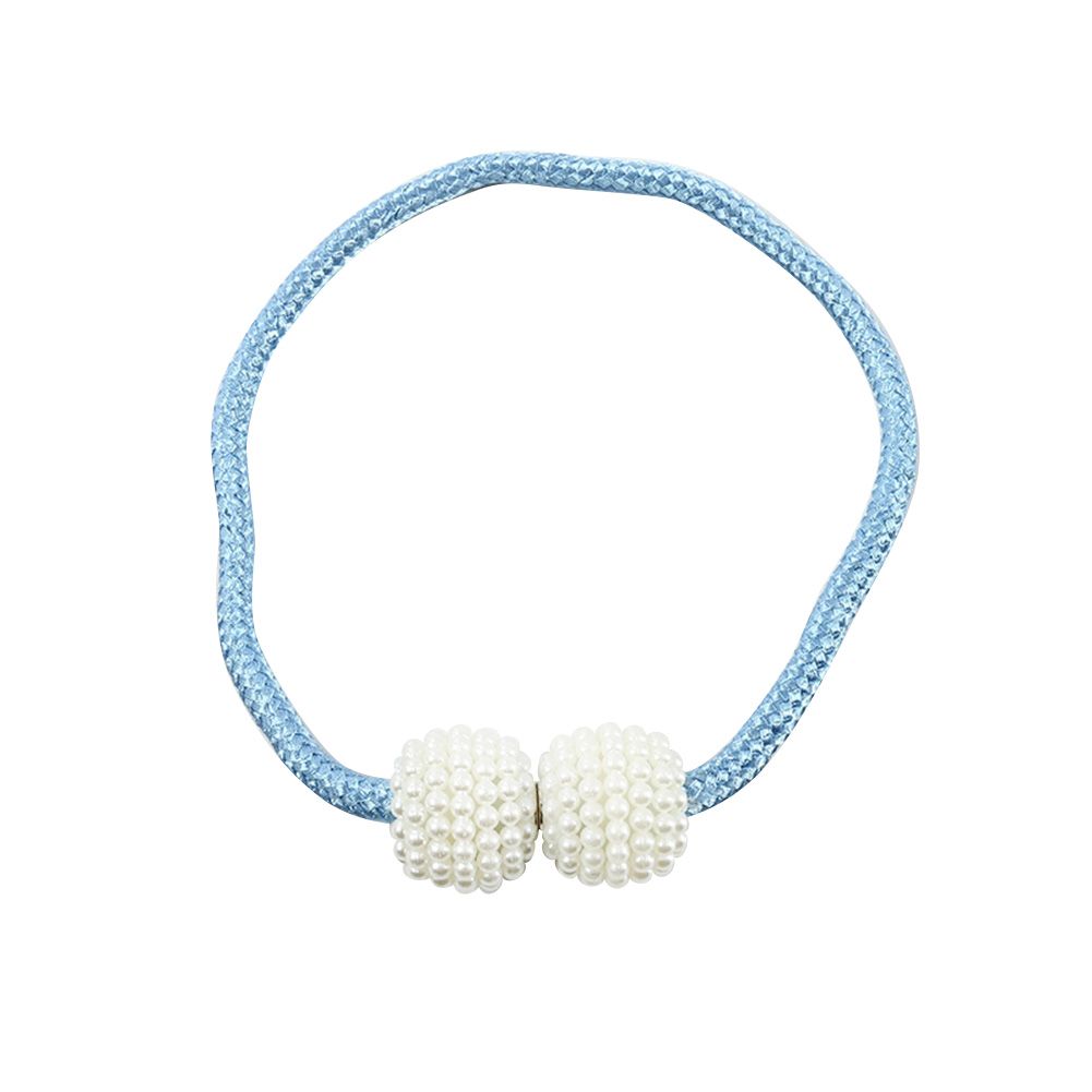Magnetic Curtain Tieback Rope Buckle Faux Pearl Holder Strap Home Decoration