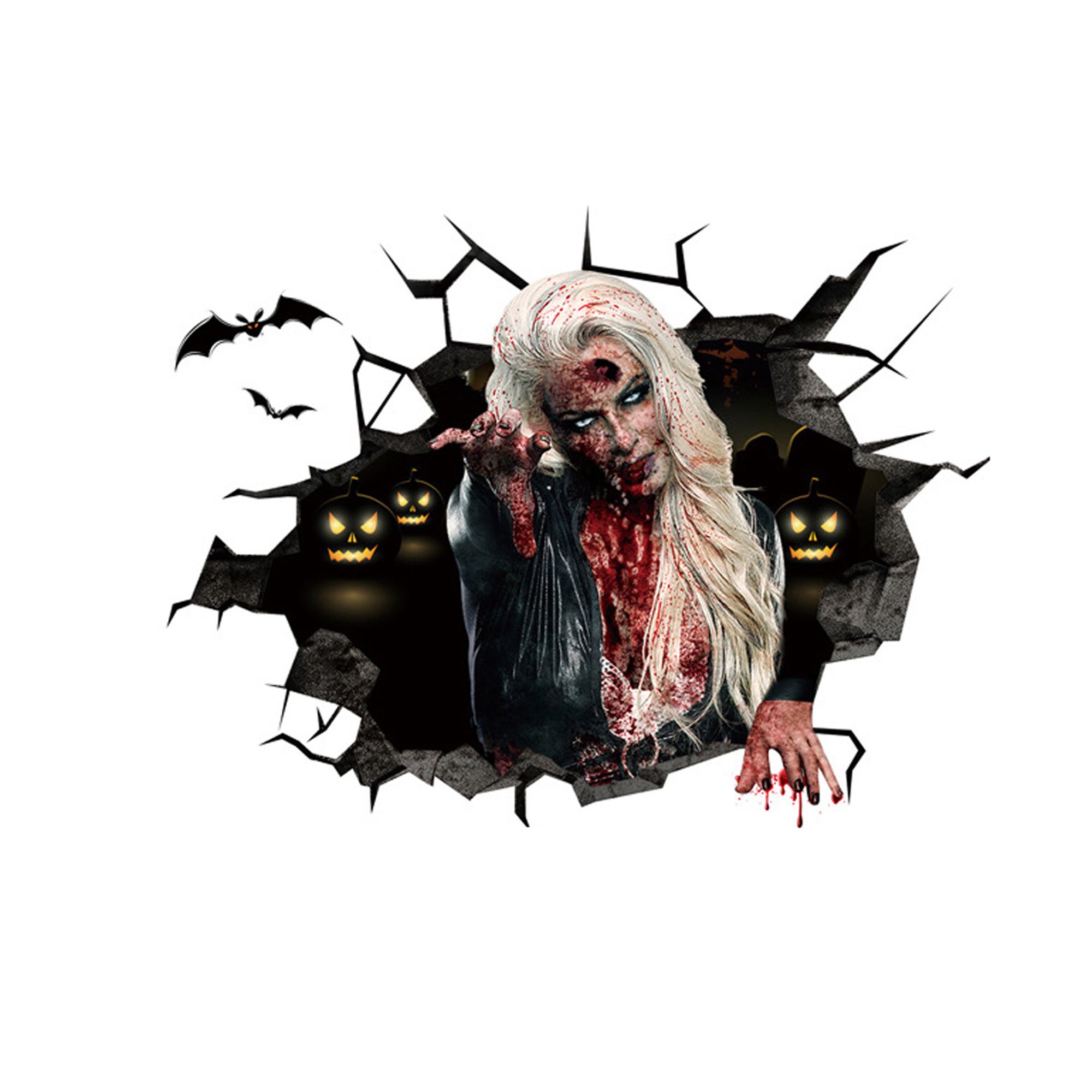 Halloween Wall Stickers, Waterproof PVC Wall Stickers Wall Posters for Home Office