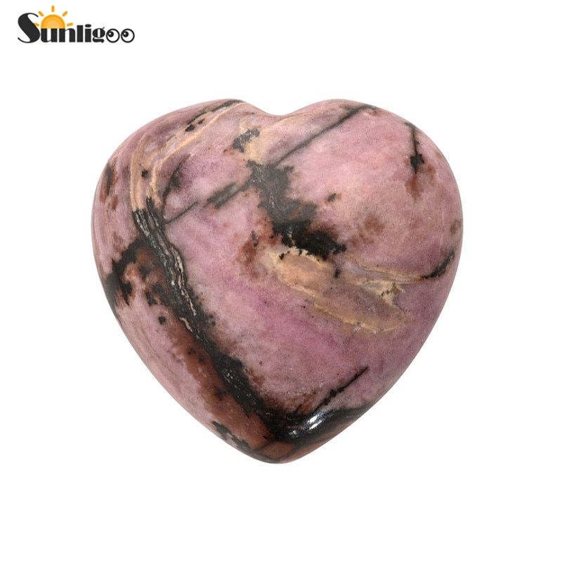 Sunligoo New Mini 25mm Heart Shape Natural Stone Pocket DIY Loose Gemstone Figurine Love Lucky Gift Stone Statue Home Decoration