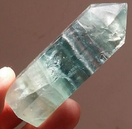 70g NATURAL Fluorite QUARTZ CRYSTAL WAND POINT HEALING