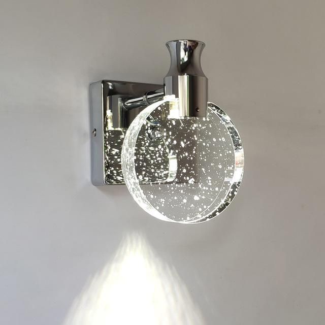 Modern Quality Crystal Wall Lamp Nordic Gold Bedroom Led Wall Lamp Bedside Lamp Stair Bathroom Living Room Round Mirror Lamp