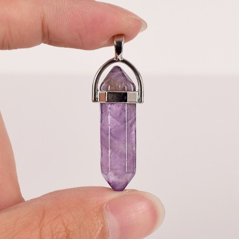 30mm Tumbled Stone Natural Hexagonal Column amethyst Polished Stones And Mineral Reiki Pendulum Healing Crystals Home Decor
