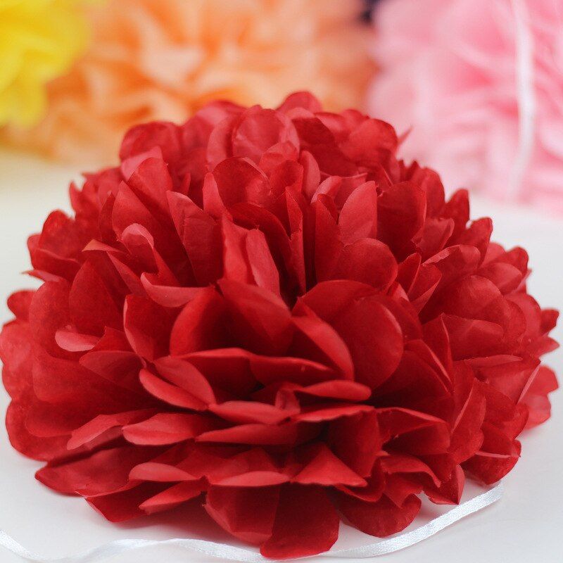 1pc 15cm Pompon Tissue Paper Pom Poms Flower Balls For Wedding Home Christmas Decoration Birthday Party Decor DIY Craft 62472