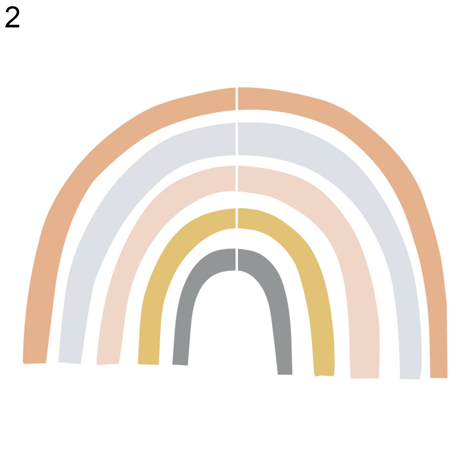 Wall Sticker Cartoon Pattern Easy to Apply Long-lasting Colorful Rainbow Wall Decal for Bedroom