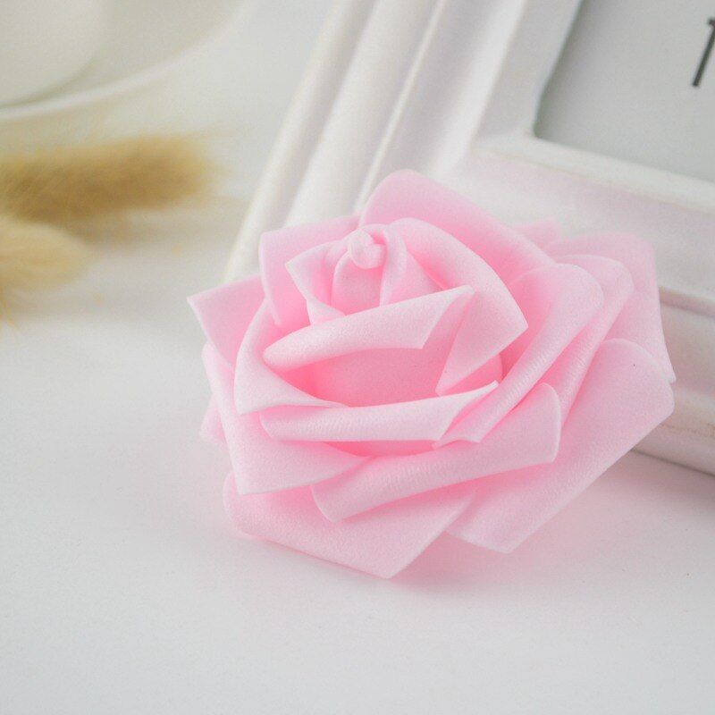 10pcs 7cm PE Foam Roses Artificial Flowers Wedding Car Decoration DIY Pompom Wreath Fake Flowers christmas decorations for home