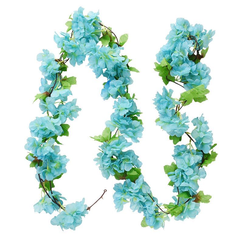 2. Artificial Flowers Vine Silk Flowers Garland Fake Vines Hanging Cherry Blossom Flowers For Wedding Arch Home Garden Decor