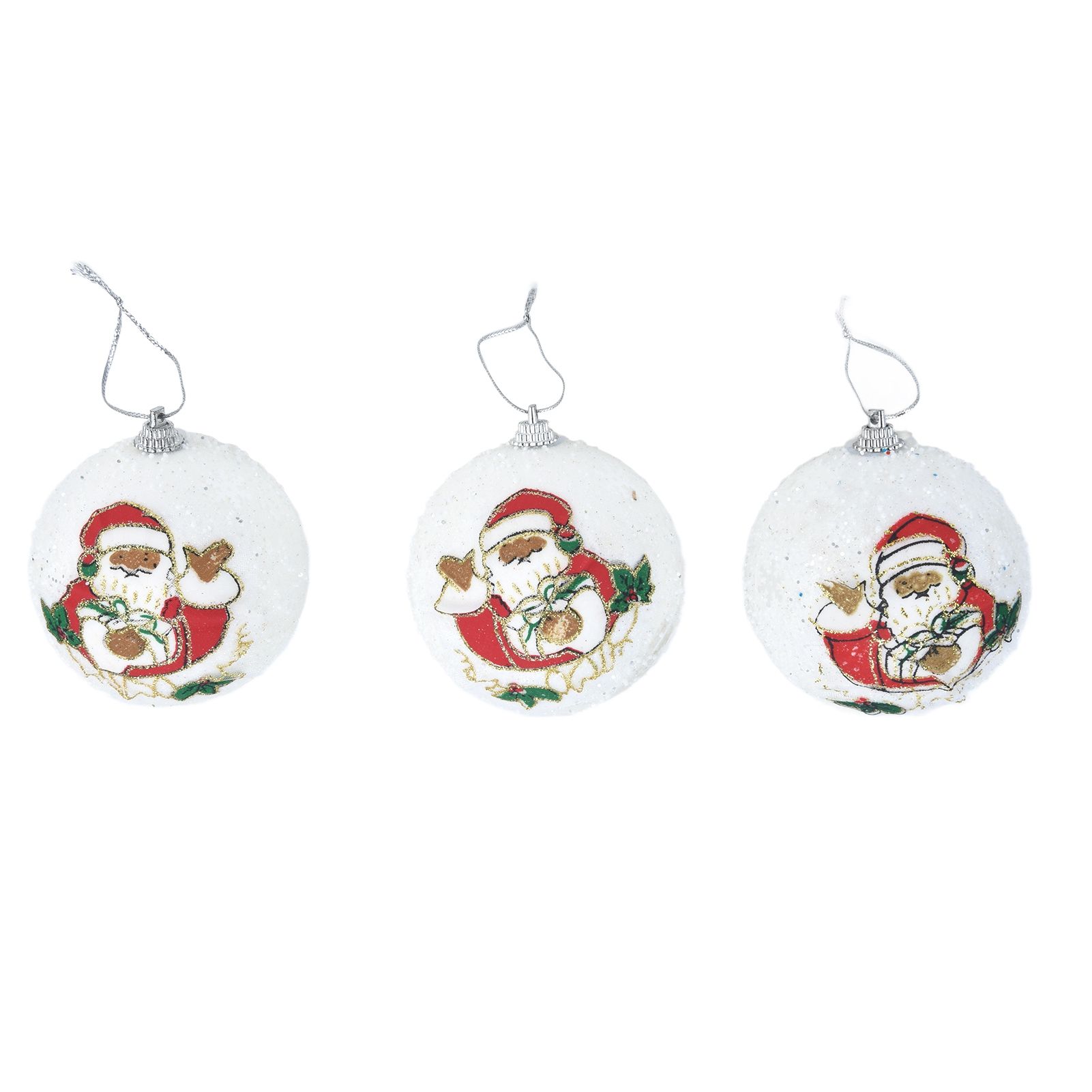 Christmas Hanging Foam Ball 7cm 48g Exquisite Ornament 3PCS for Festival Party Halloween