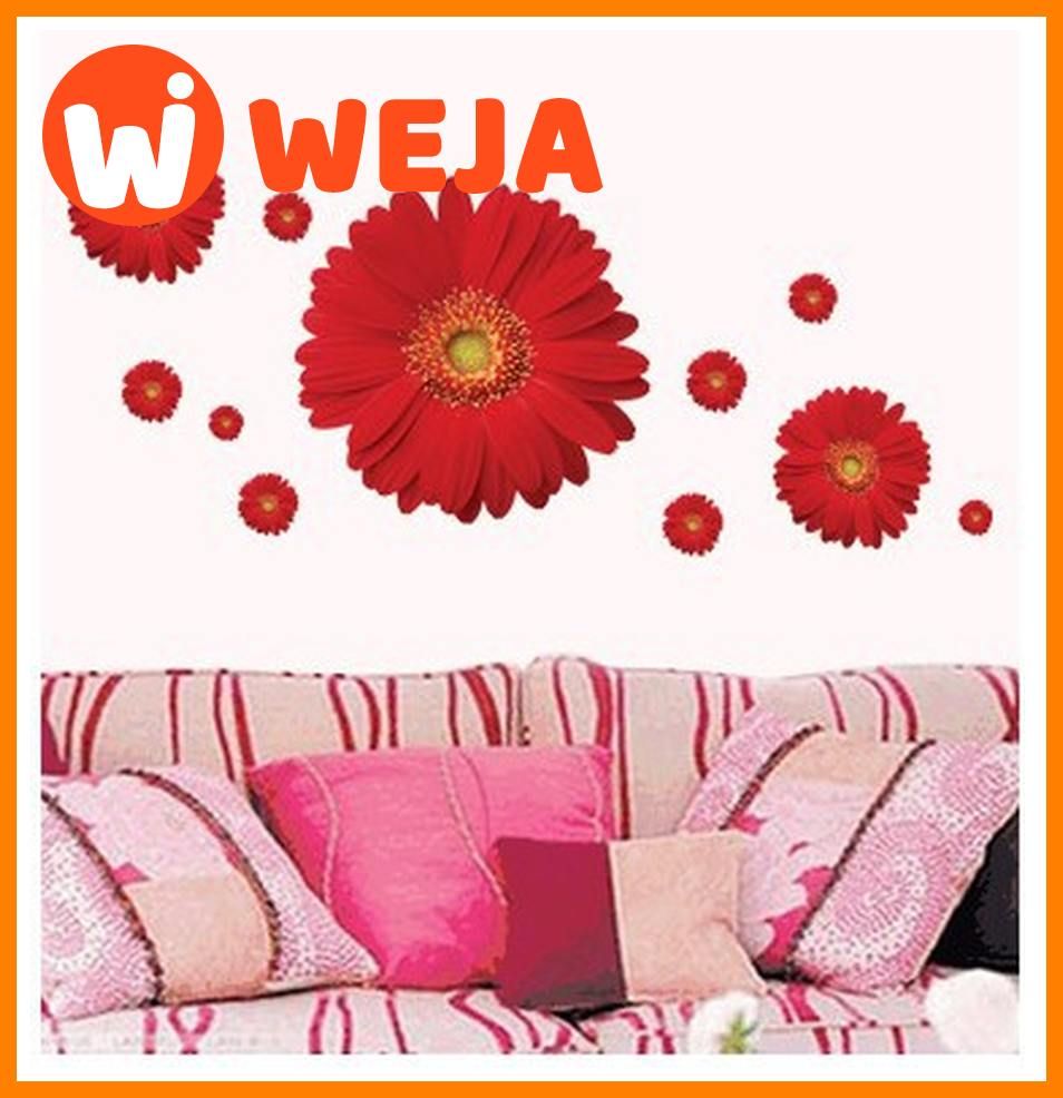 Chrysanthemum Flowers Wall Stickers Home Decoration Fridge Wardrobe Wallpaper TV Sofa Wall Poster Self-adhesive PVC Art Mural