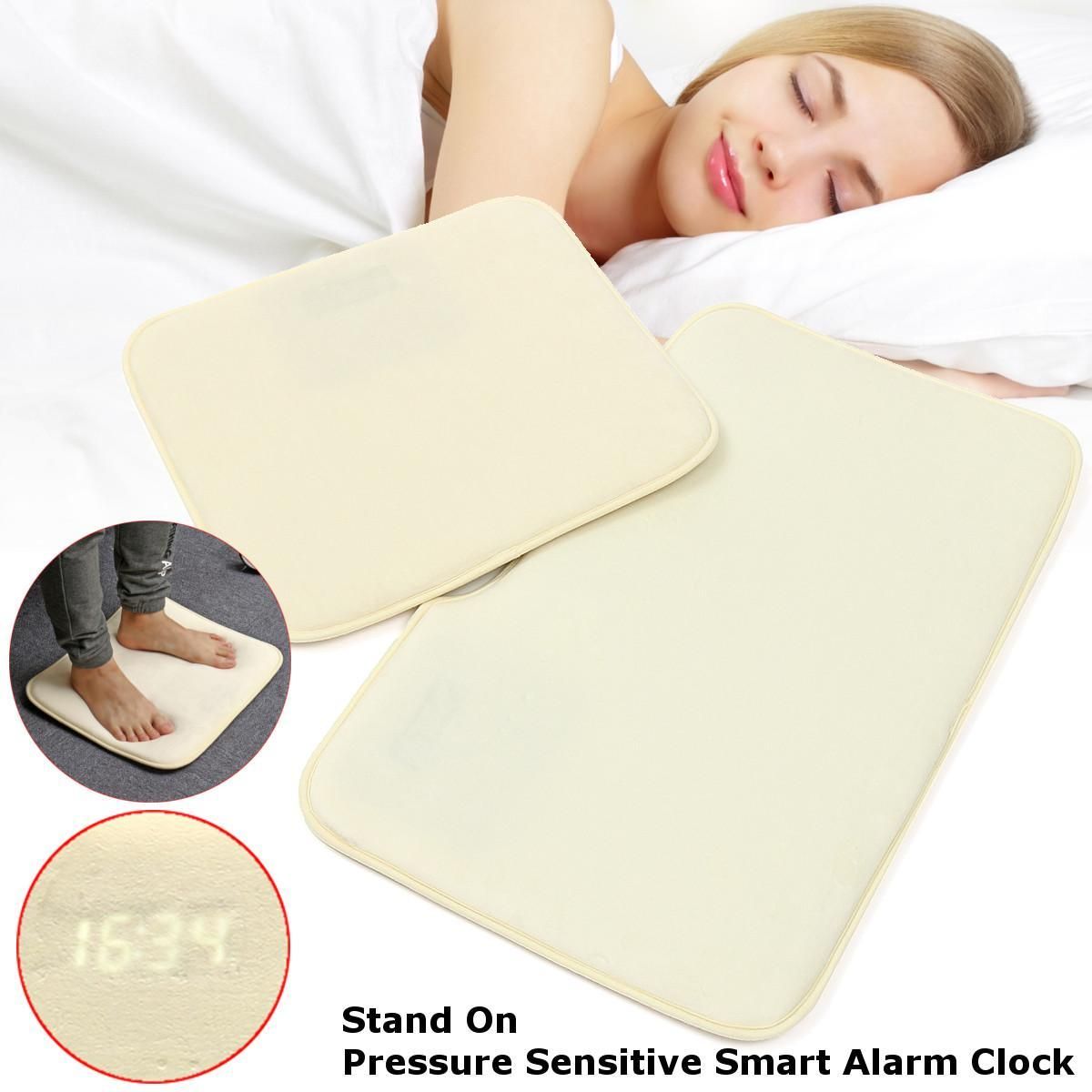 LED Time Alarm Clock Stand On Clock Pressure Sensitive Rug Clock Mat Floor Rug 40x40cm / 40x60cm