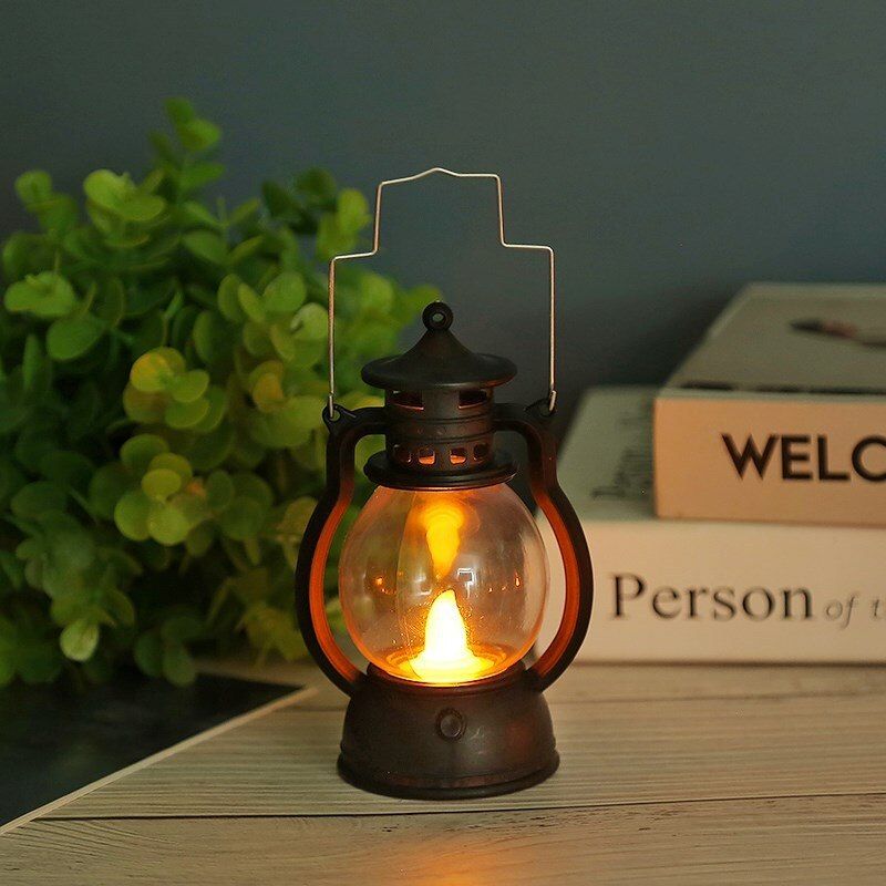 Retro Oil Lamp Electric Candle Lamp LED Novelty Lamp Creative Decoration Wind Lamp Lighting Kerosene Lamp Little Lantern