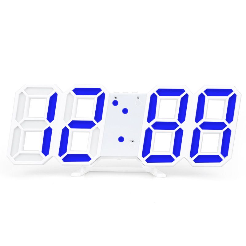 3D LED Digital Clock Snooze Bedroom Desk Alarm Clocks Hanging Wall Clock Calendar Temperature Display Home Decor Gift High Quality