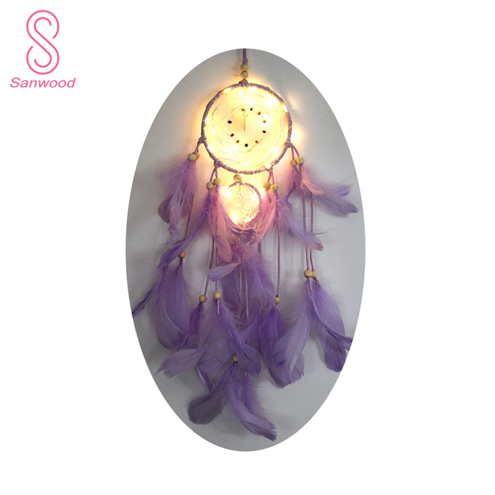 Creative Colorful Fairy LED Light Wall Hanging Dream Catcher for Home Bedroom Gift