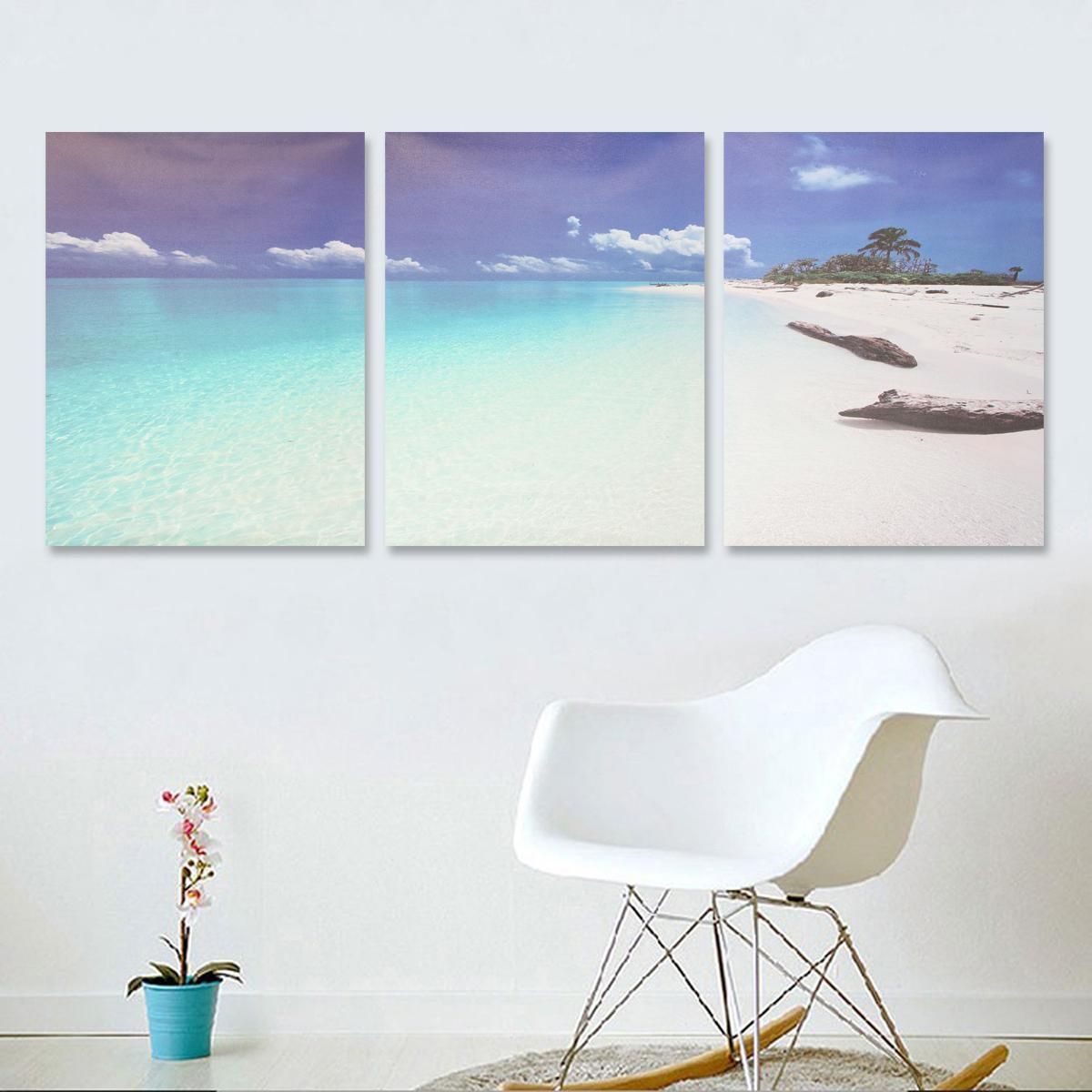3PCS Modern Abstract Beach Poster Art Canvas Print Painting Picture Wall Decor # Unframed