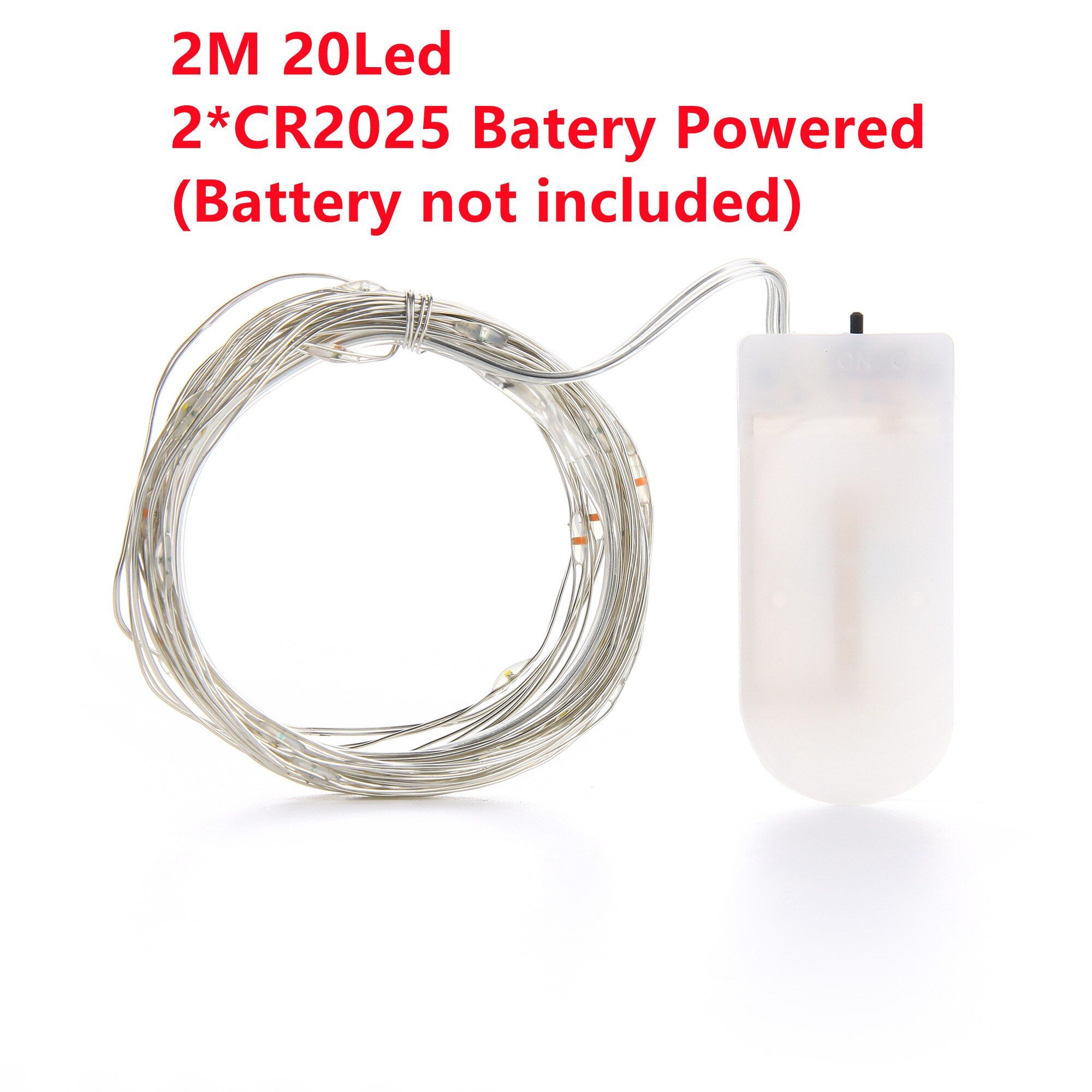 LED String lights Fairy Garland Cooper Wire For Outdoor Home Christmas Wedding Party Decoration Decor lamps Waterproof 2M5M10M--1m  Buttons type--White
