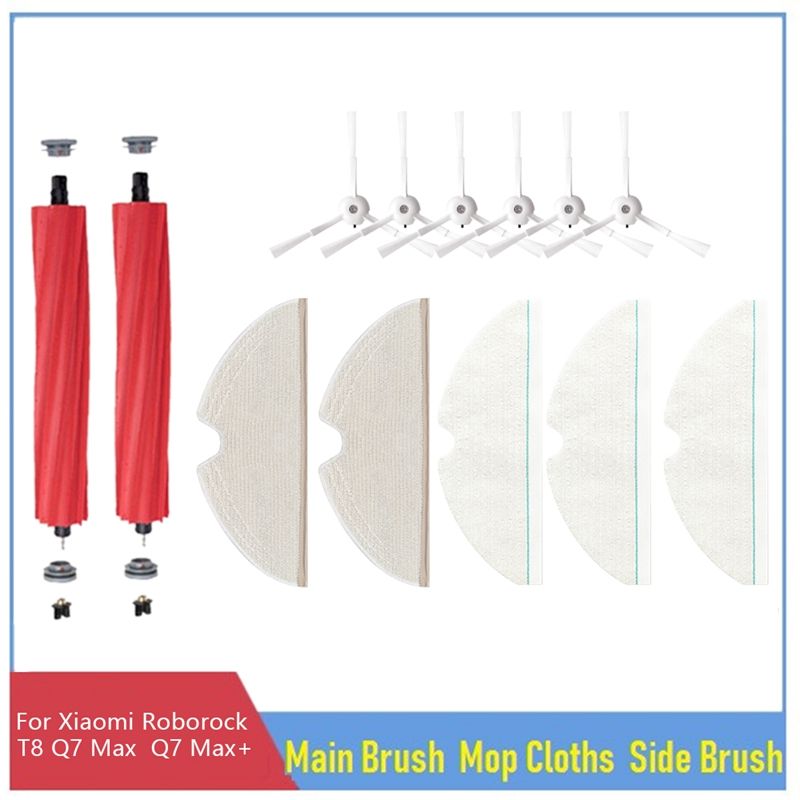 For Roborock T8/Q7 Max / Max+ Robot Main Brush Mop Cloth Side Brush