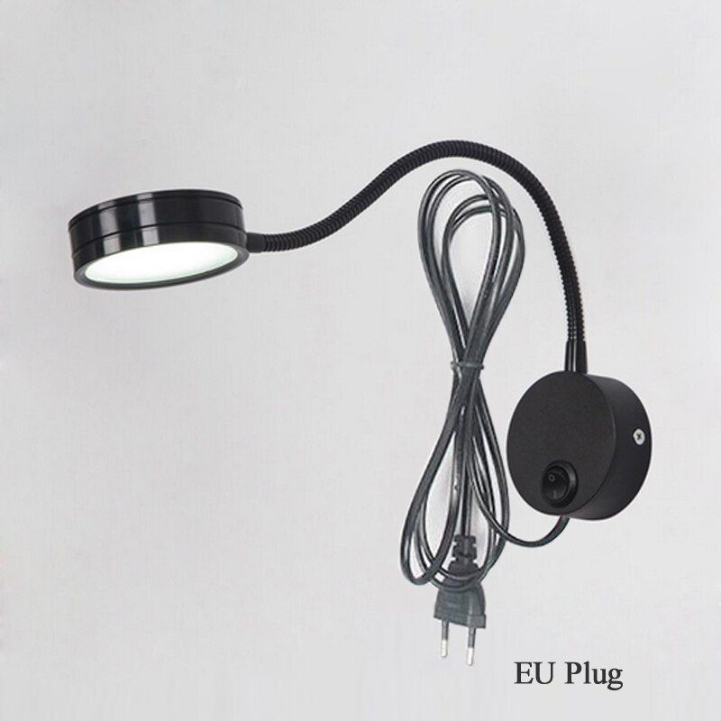 5W LED Wall Lamps With US EU plug cable LED Hoses Wall Lamp Flexible Home Hotel Bedside Reading Light Moder Book Lights Aluminum