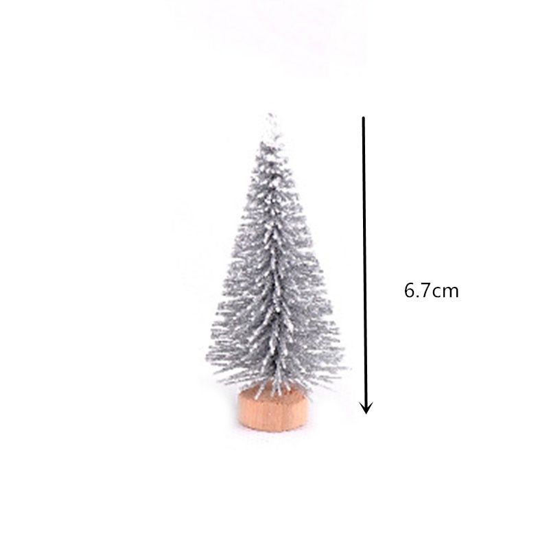 1 PC Artificial ChristFigurine Sisal Silk Cedar Pine Mini Miniature Micro Landscape New Year Fairy Garden Decor