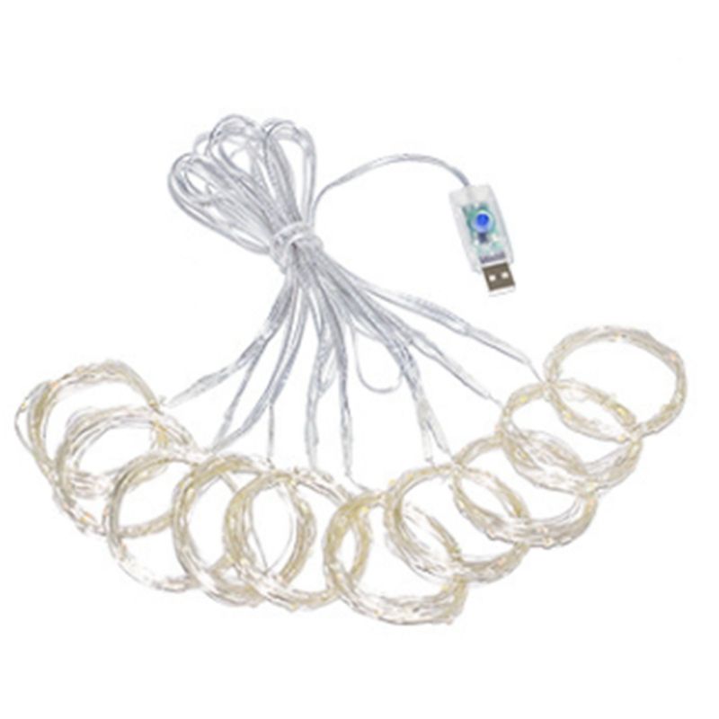 LED String Lights Decoration Remote Control USB Garland Curtain 3X1M Lamp Holiday for Bedroom Bulb Outdoor Warm White
