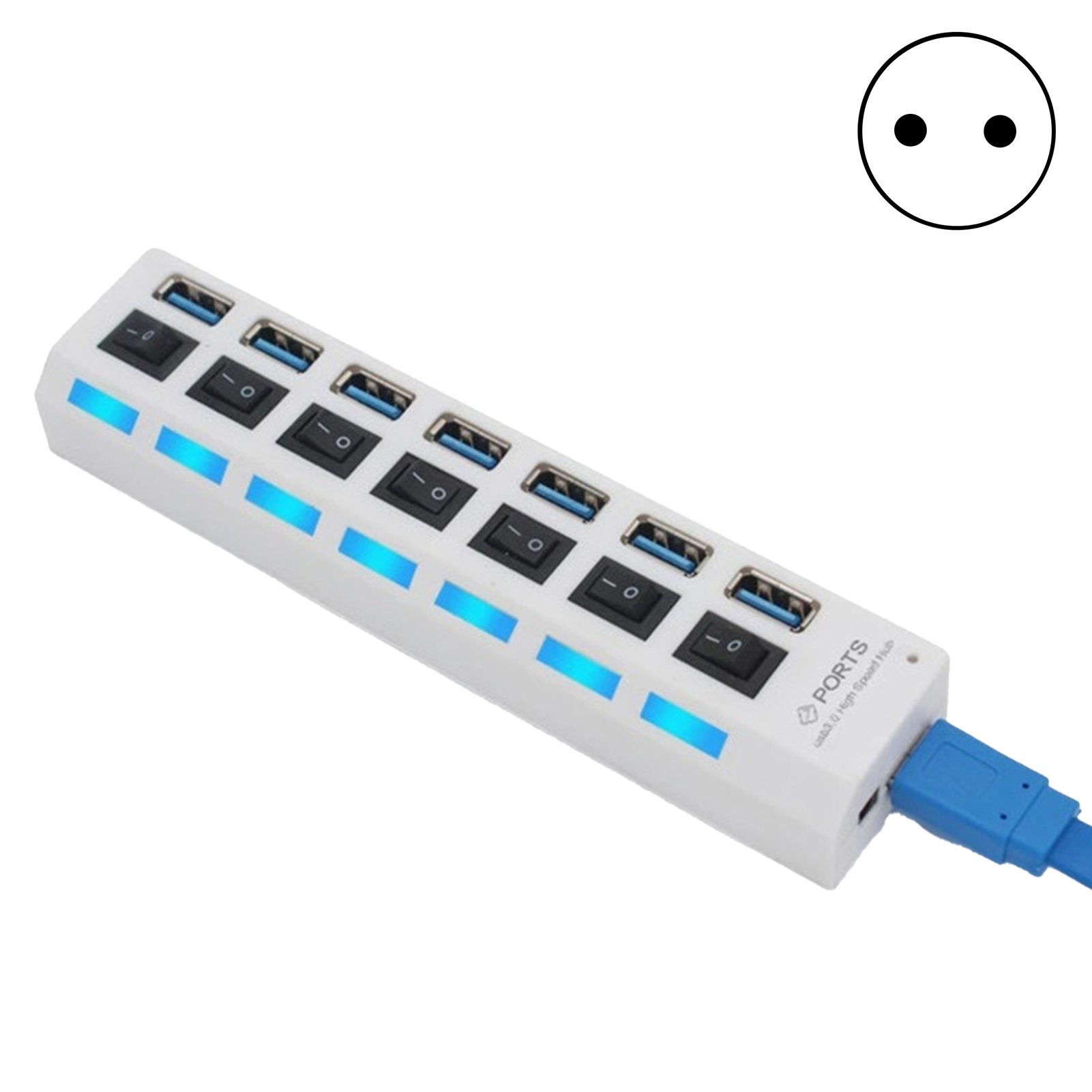 USB Splitter with Switch Quick Response 7 USB3.0 Concentrator