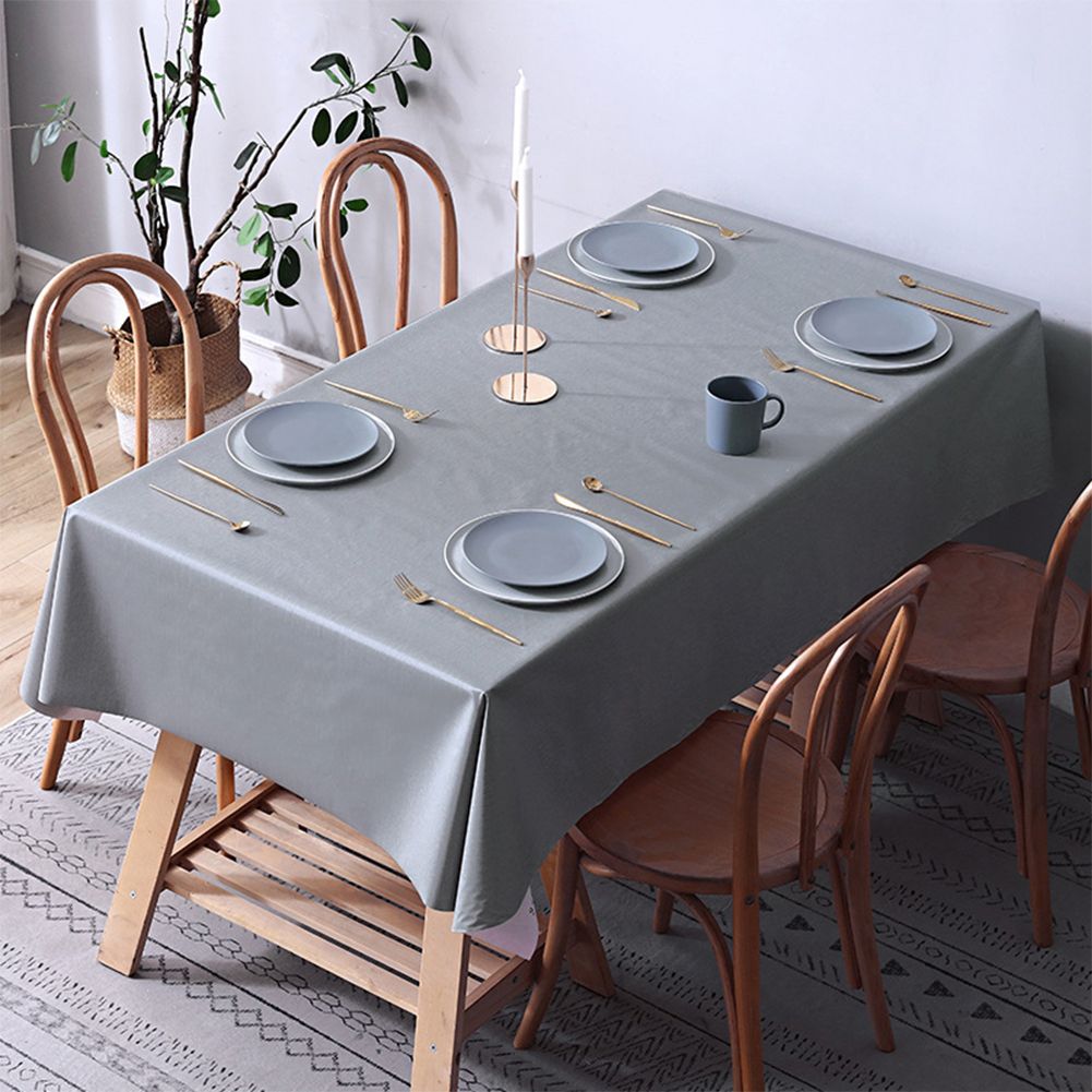 Yfashion Nordic ablecloth Waterproof Oil-proof Anti-scalding Rectangular able Placemat color:light pink size:120*170cm