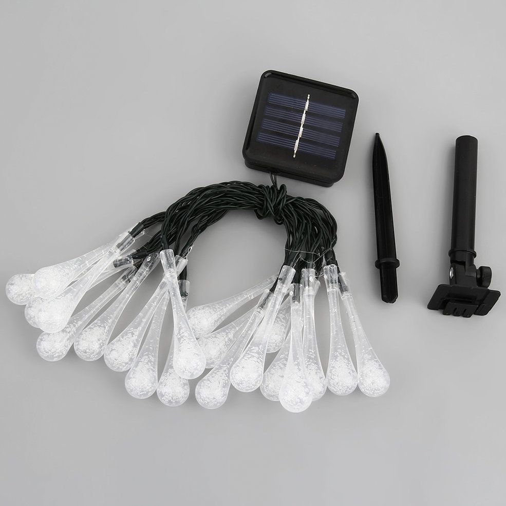 Waterproof 20 LEDs 3.1M Drop LED String Light Outdoor Solar Garden Lamp-multicolor
