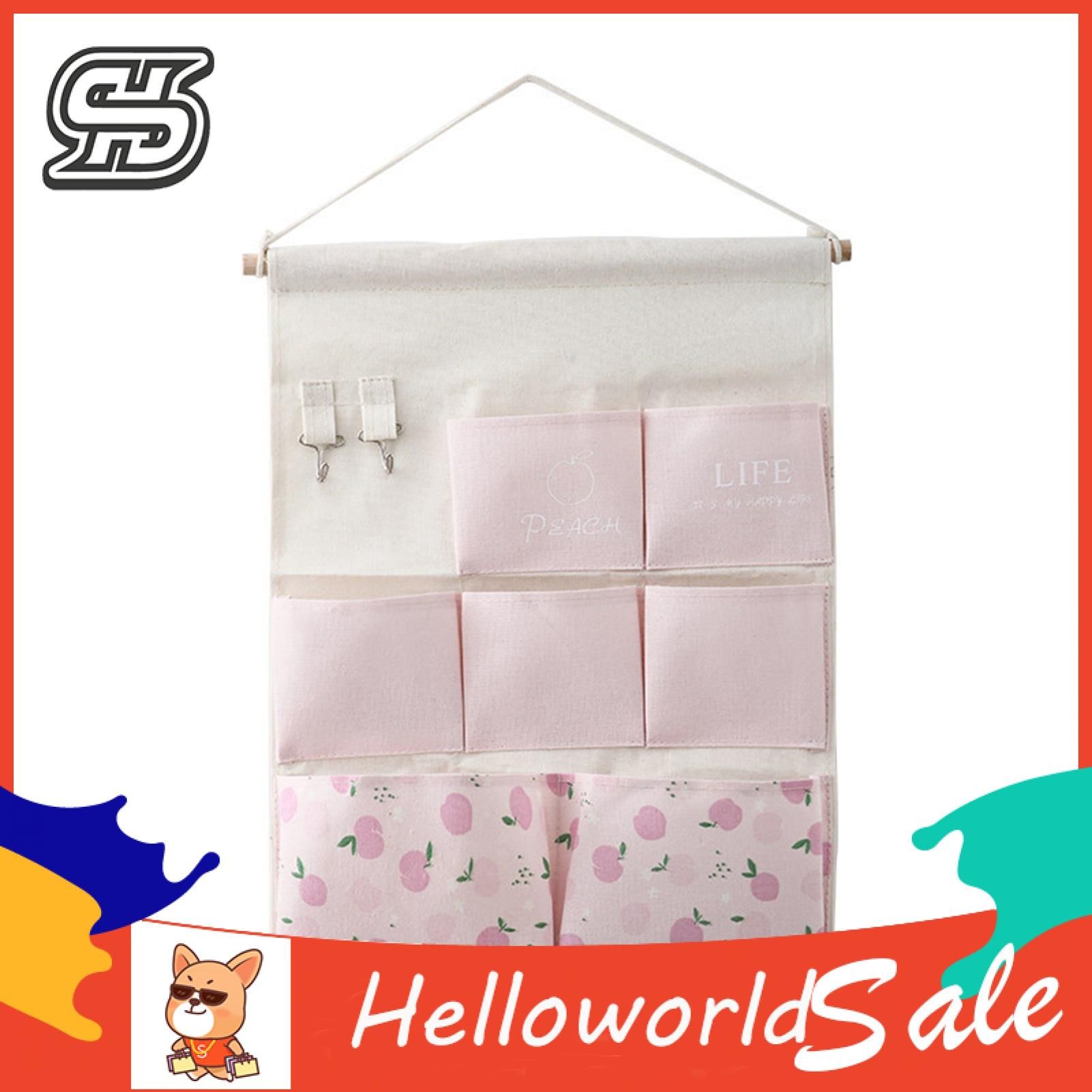 HelloWorld Storage Pouch Wall-mounted Strong Load-bearing Hanging Storage Organizer