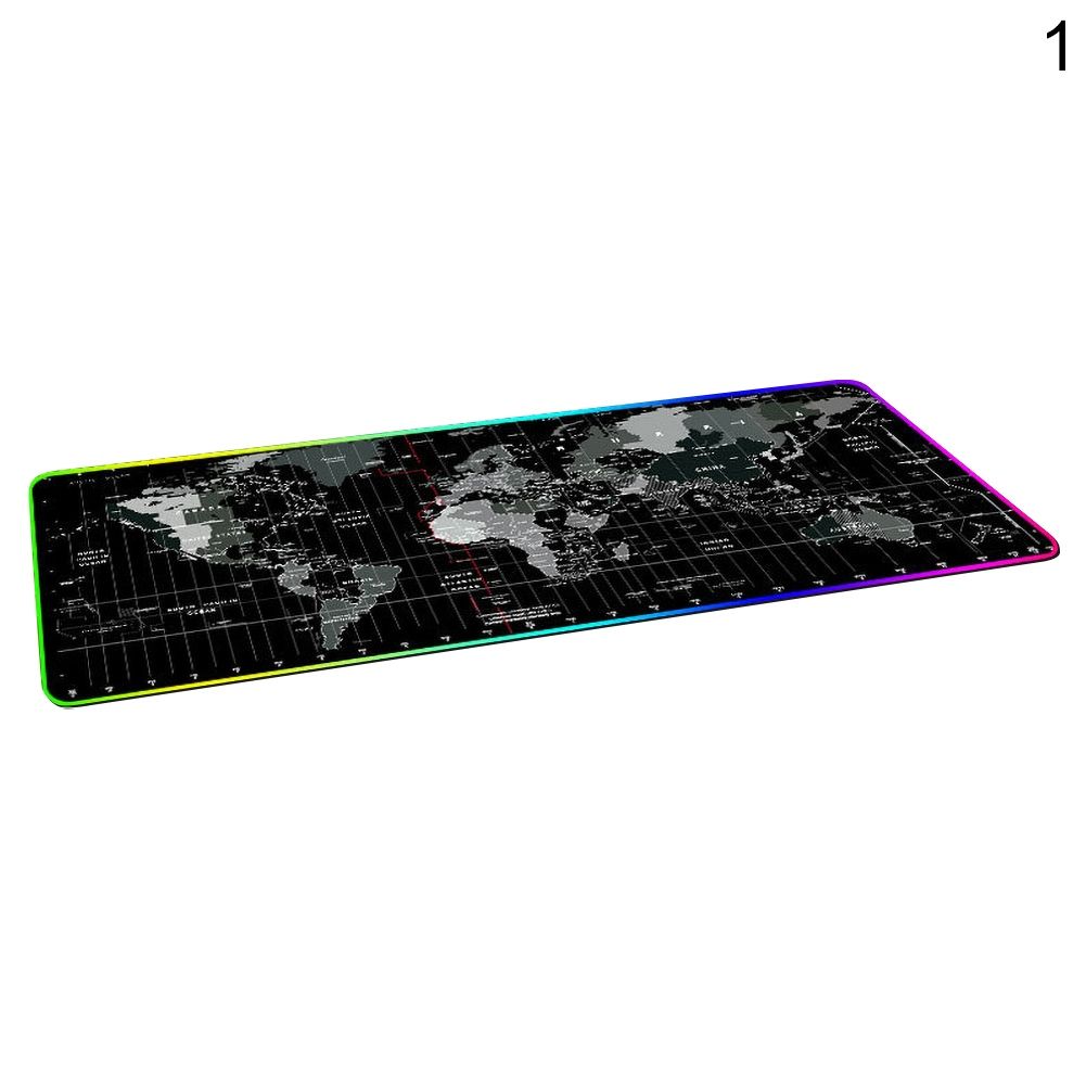 LED RGB Backlight Map Snow Lion Light Pattern Desktop Gaming Mouse Pad Cushion