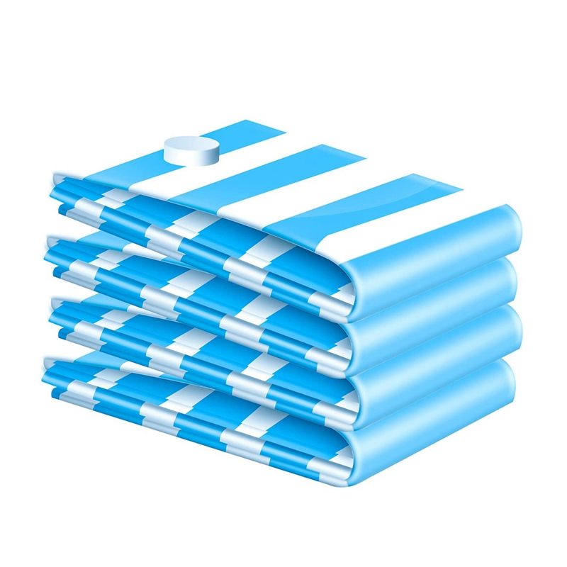 4Pack Vacuum Space Saver Storage Bags Reusable Home Use and Travel Suitable for Clothes,Quilts,Blankets,Pillows(M)(null)