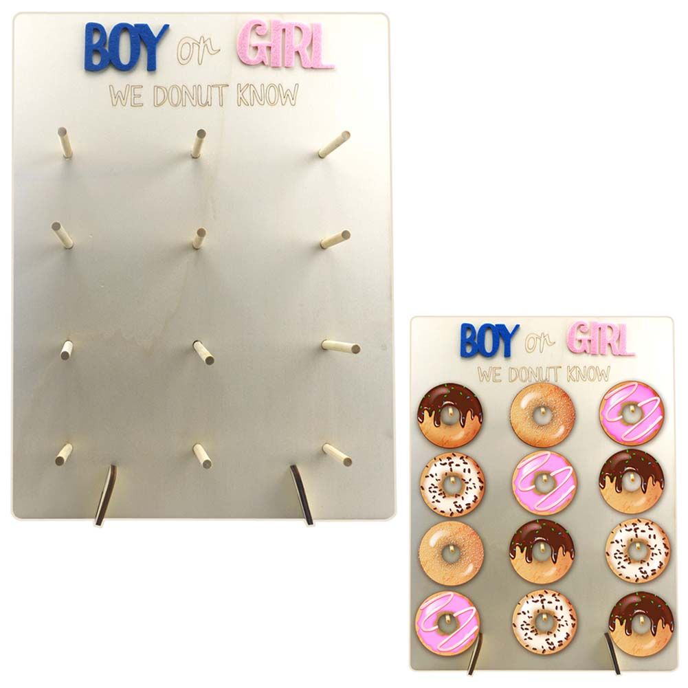 Yfashion Wooden Donuts Wall Stand hnut Holder Baby Shower Birthday Party Ornaments