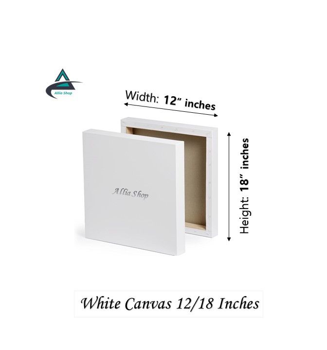 Canvas For Drawing & Painting Size 12x18 Inches (White & Black)