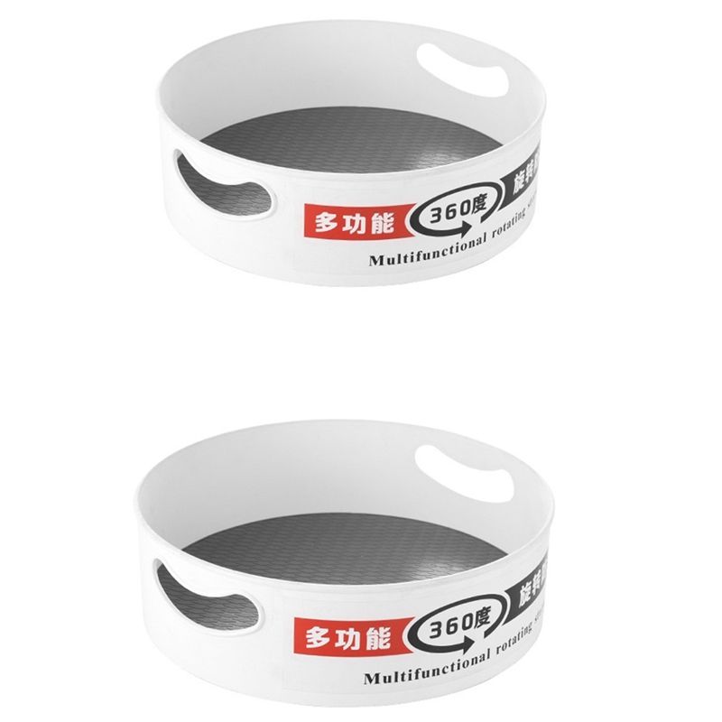 Deep Plastic Lazy Susan Rotating Storage Container- Non-Slip Rotating Organizer for Kitchen Pantry, Cabinet, Bathroom