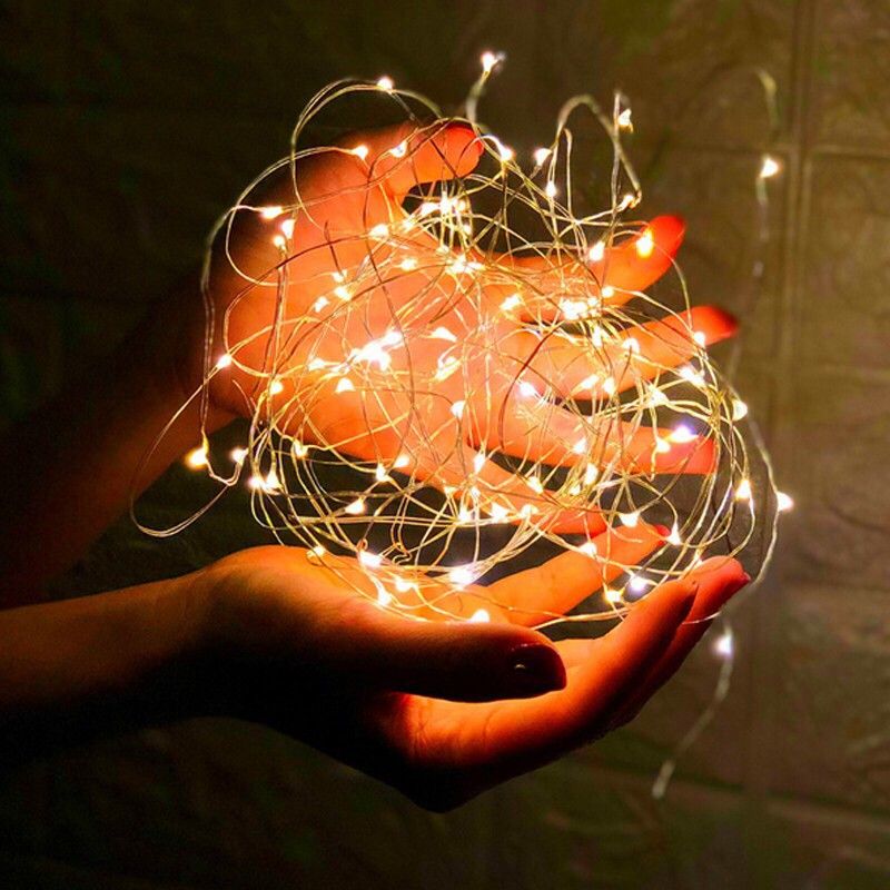 Copper String Lights 3 AA Battery Operated Portable LED String Lights Fairy Lights Decoration Party