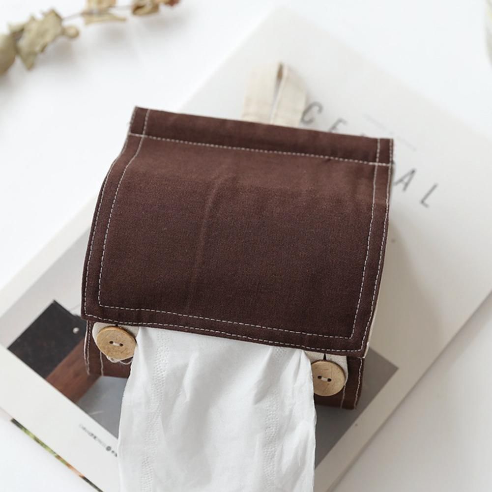 Household Solid Color Cotton Linen Tissue Box