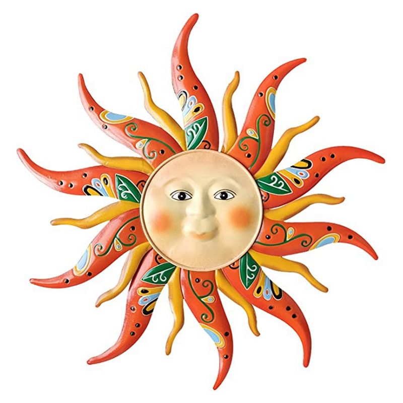 Sun Face Garden Sculpture and Statue Wall Art is Suitable for Indoor and Outdoor, Farmhouse, Courtyard, Garden