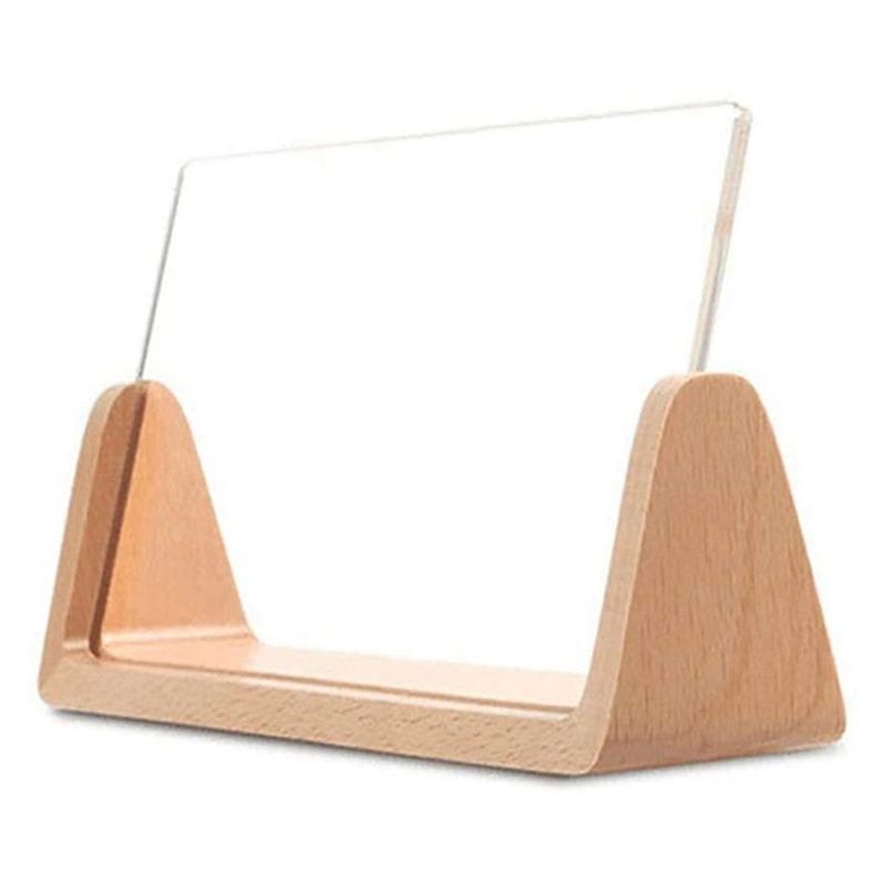 U-Shaped Acrylic Photo Frame Creative Solid Wood Home Desk Decoration for Office/Bedroom/Living Room/Cafe-5 Inch