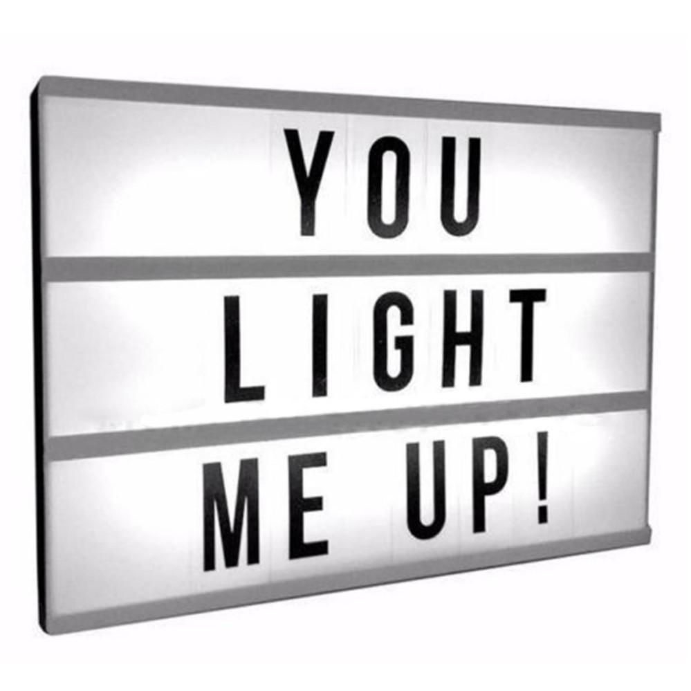 Yika New A4 Light UP Letter Box Cinematic LED Sign Party Wedding Plaque Shop Cinema