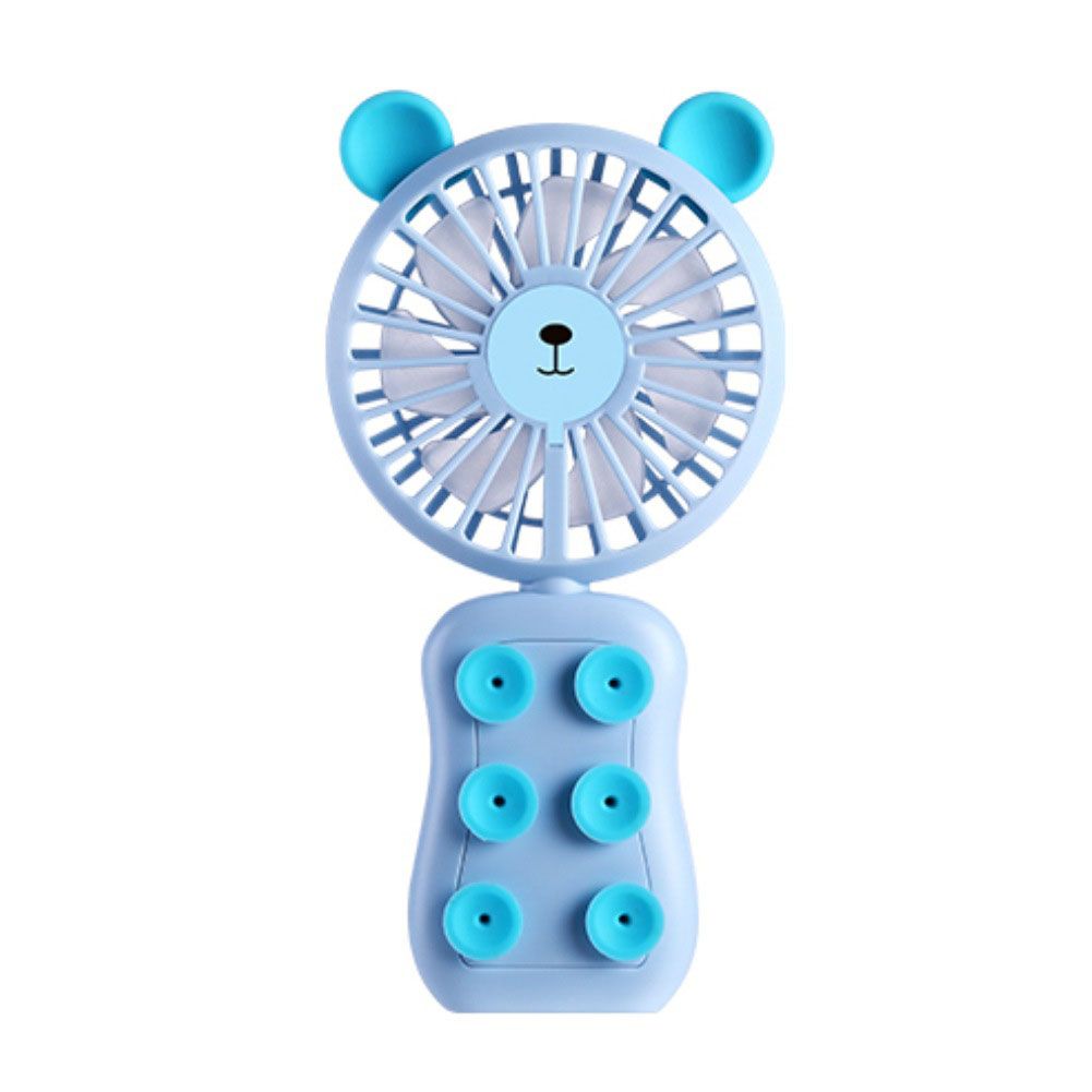 Portable Cellphone Mounted USB Rechargeable Fan Handheld Suction Cup Mobile Phone Bracket Fan with LED Light