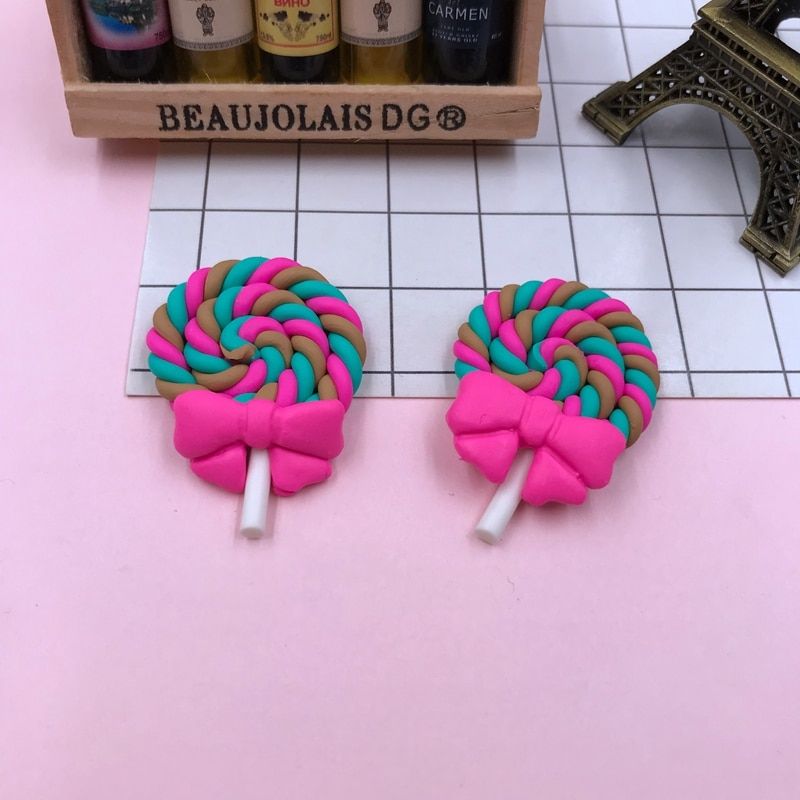 5pcs Coming Hot Kawaii Miniature Clay RainLollipop, for Phone Decoration, Crafts Making, Scrapbooking DIY