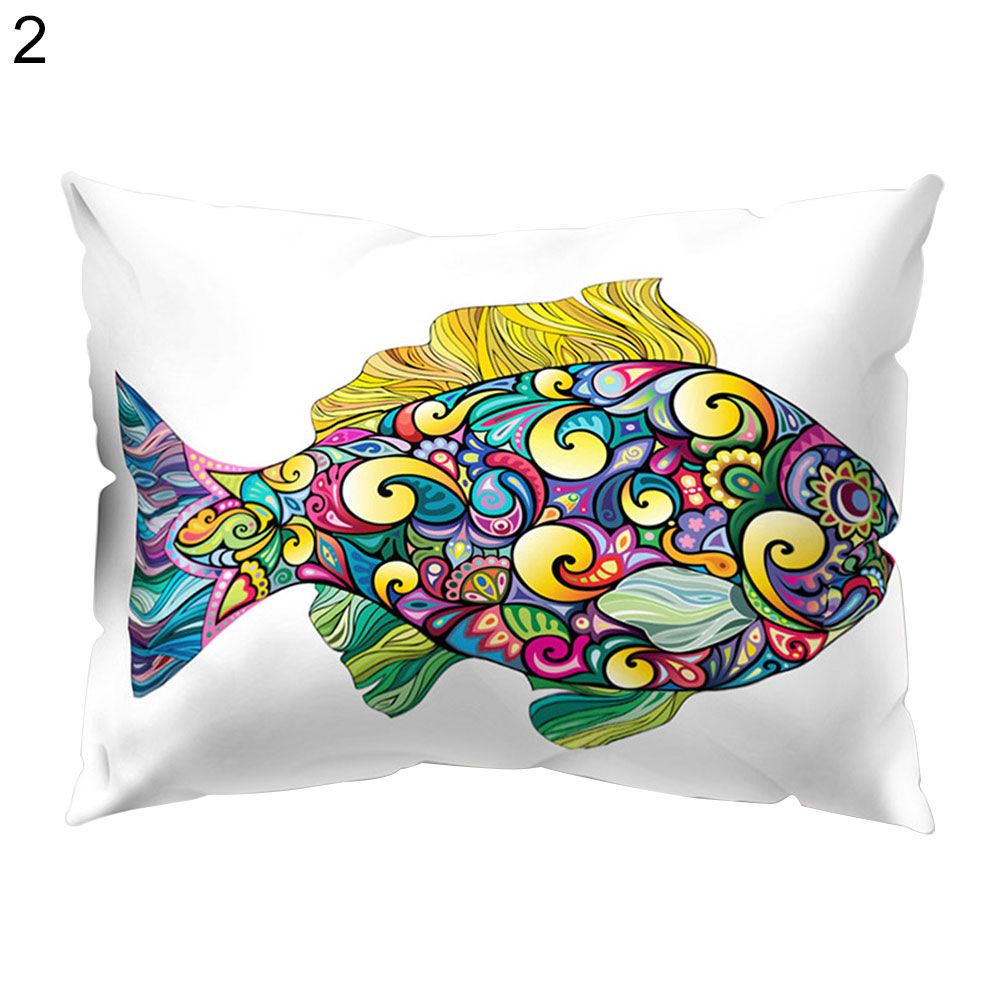 Fish Sheep Rooster Horse Throw Pillow Case Cushion Cover Car Sofa Decor