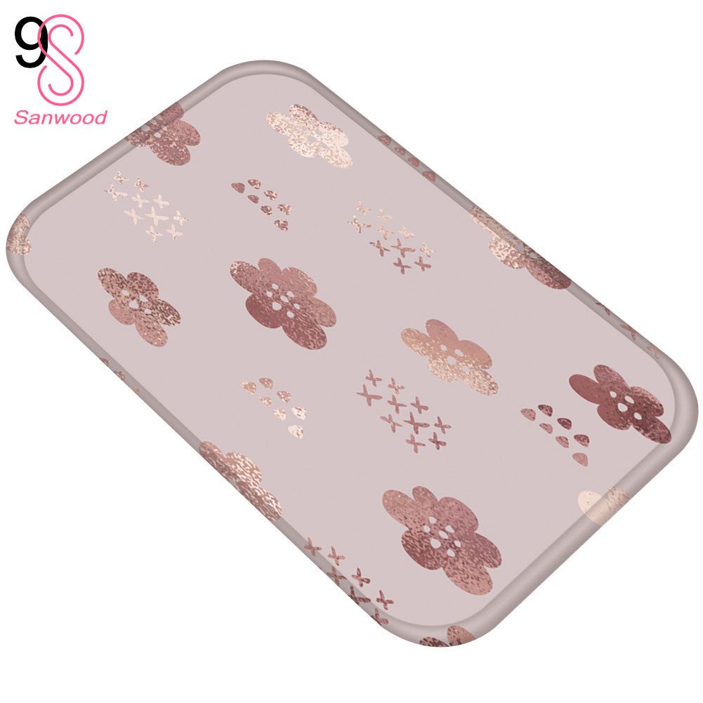 Leaf Butterfly Anti-Slip Home Entrance Floor Mat Rug Bathroom Doormat Carpet