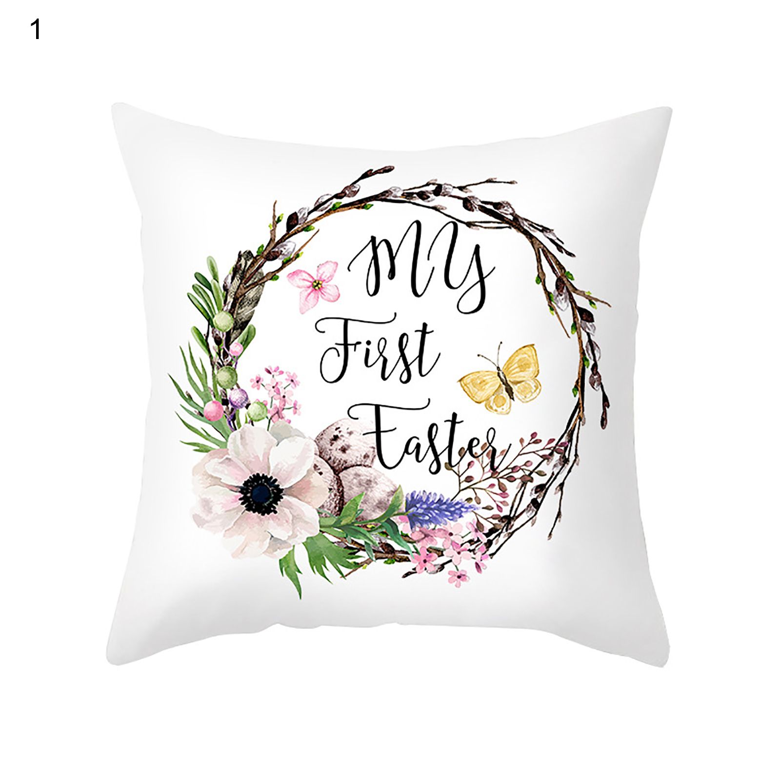 Cushion Cover Wide Application Beautiful Wreath Pattern Cushion Cover