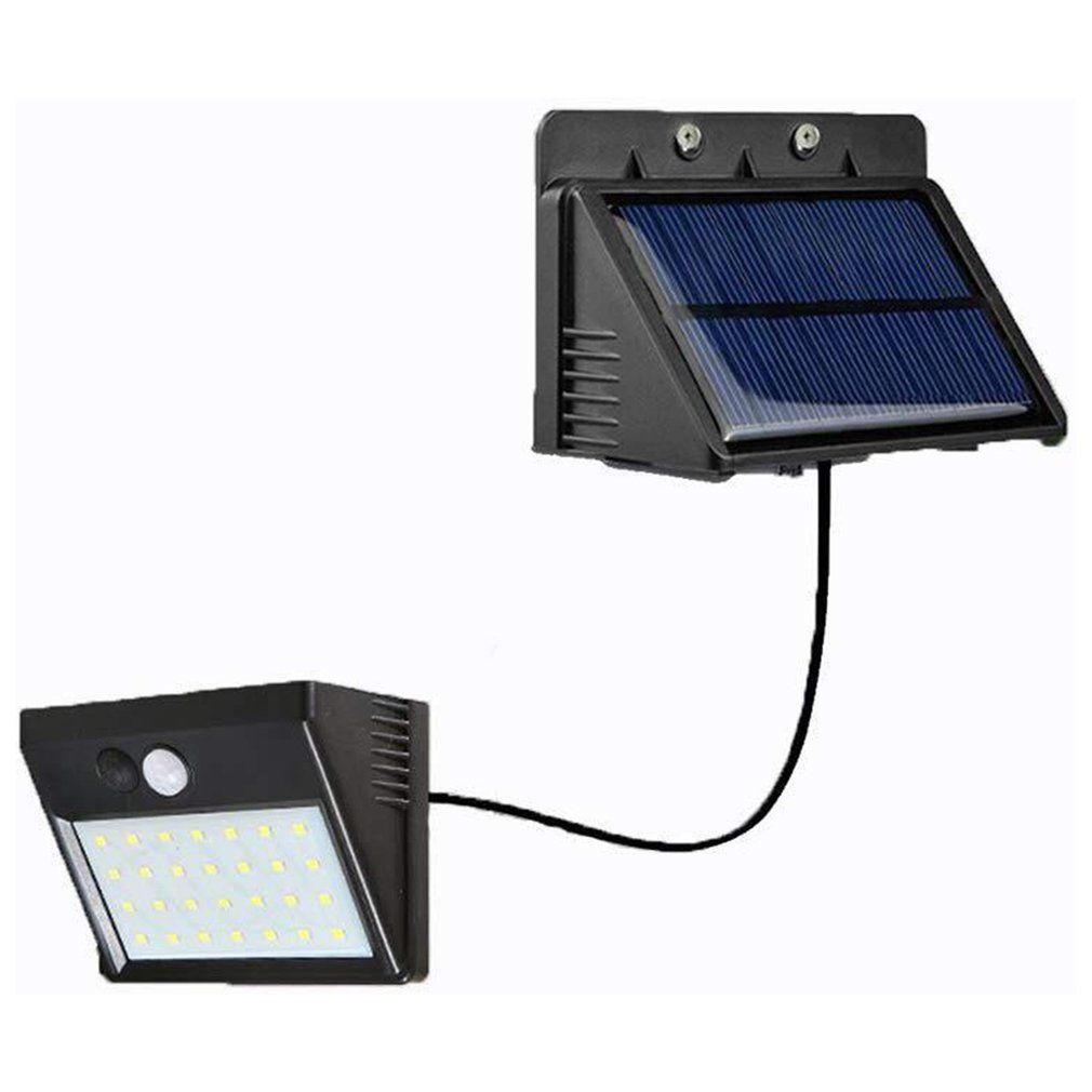 30 Led Solar Light Human Body Induction Wall Light Motion Sensor Street Lamp Black