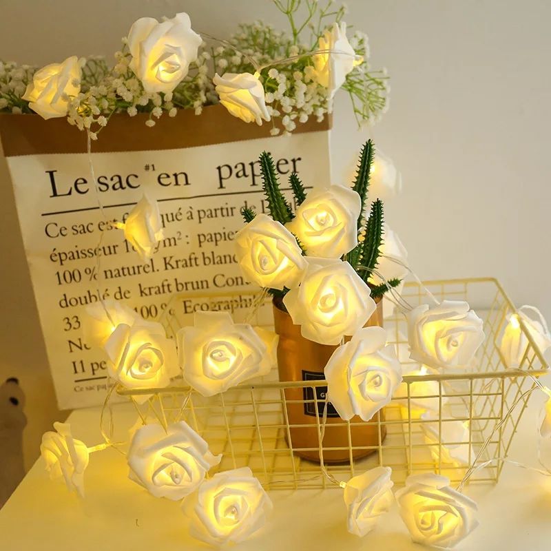White rose fairy led lights for decoration, party light