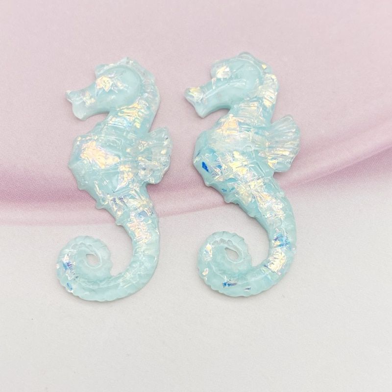 12Pcs Kawaii Cute Mixed Cartoon Seahorse FlatBack Resin Cabochons Scrapbooking DIY Jewelry Craft Decoration Accessories G64