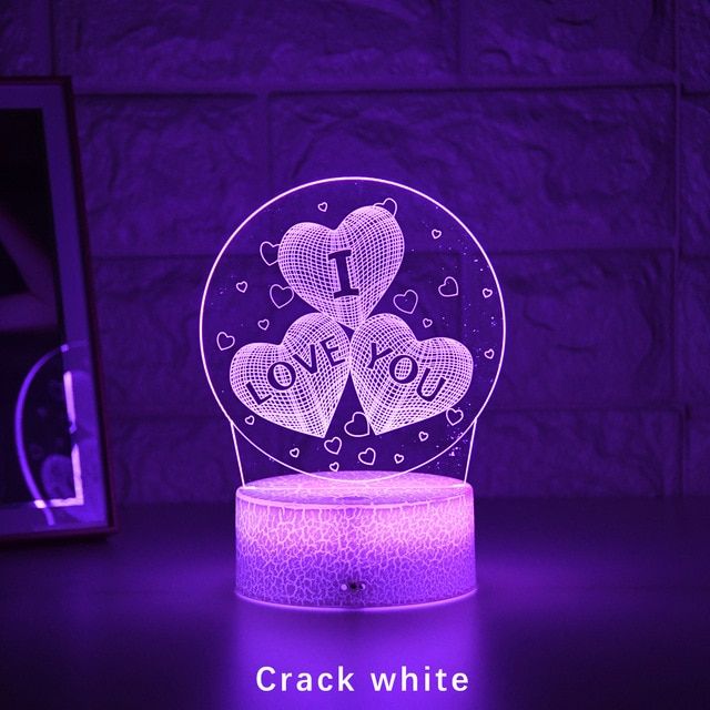 2021 Newest 3D LED kid night light creative dining table bedside lamp romantic I love you lamp children  home decoration gift